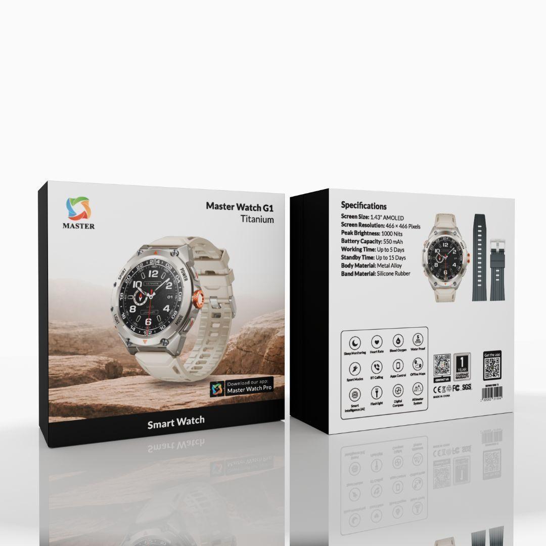 Master Watch G1 Smart Watch -Titanium ساعة من ماستر