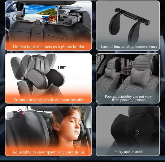 مسند رأس جلد وحامل اغراض خلفي