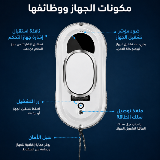 روبوت تنظيف النوافذ الذكي بتقنية الرذاذ المائي