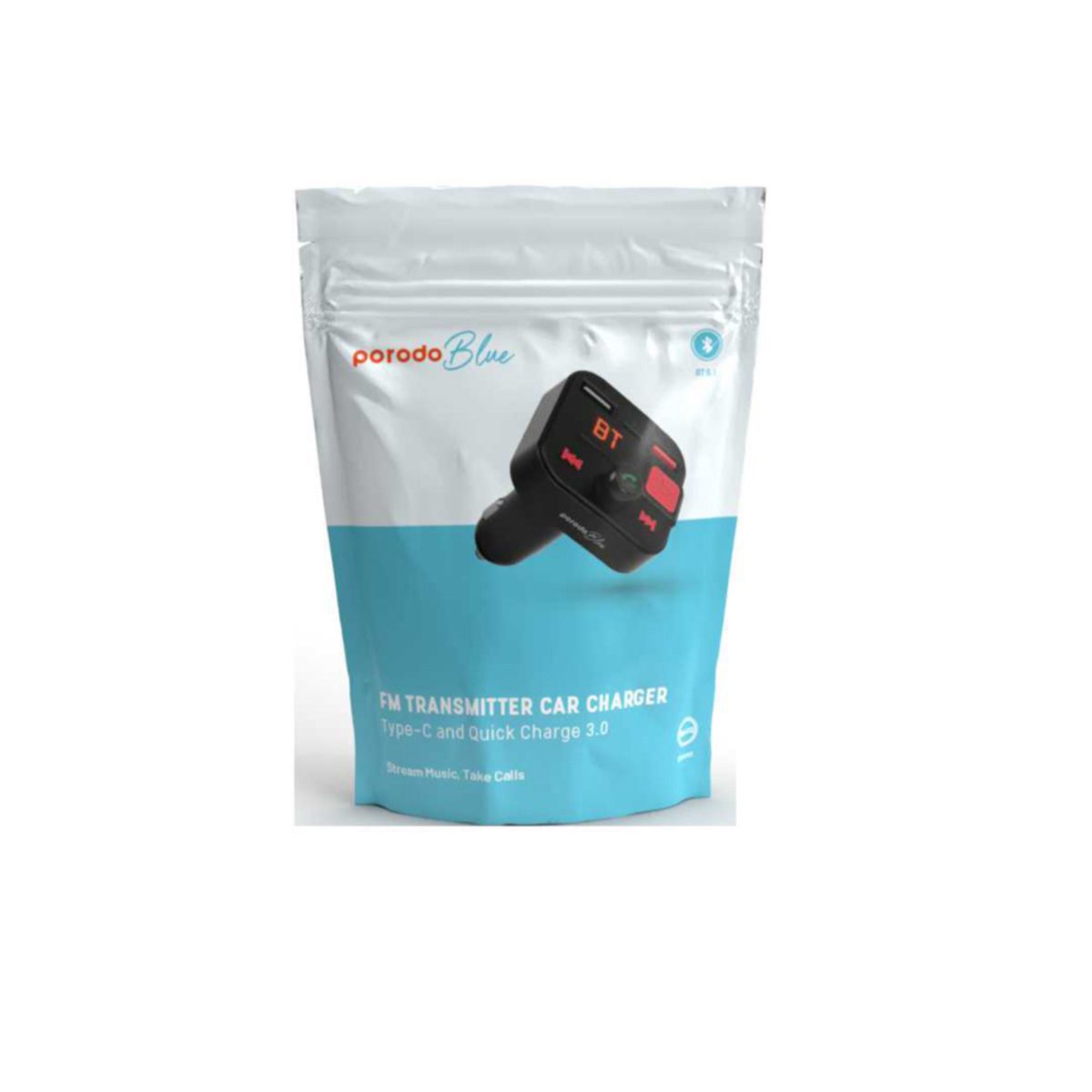 🚗🔊 Porodo Blue FM Transmitter - حوّل سيارتك لسيستم ذكي بسهولة!